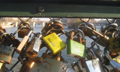 Yellow D&J and green C&C lovelocks, Paris
